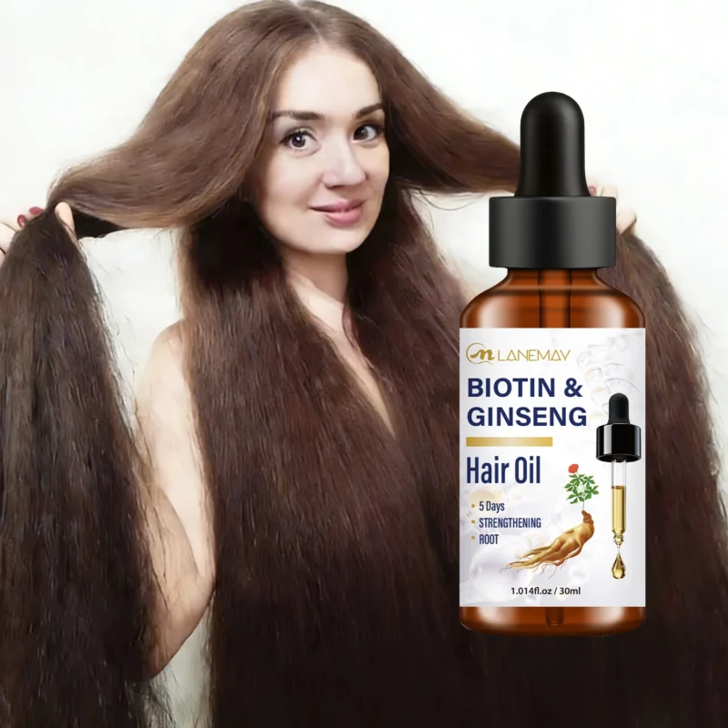 Biotin Ginseng Hair Oil for Root Strengthening and Frizz Control - 30ml LANEMAY Hair Treatment
