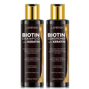 Biotin Keratin Shampoo and Conditioner Set for Hair Growth & Strengthening LANEMAY 200ml*2