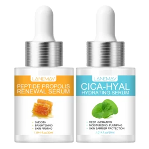 Facial Moisturizing Serum Set for Skin Smoothing and Brightening - LANEMAY Peptide Propolis Cica-Hyal Renewal Kit
