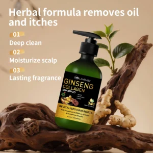 Ginseng Collagen Shampoo Revitalizing Hair Root Cleanser with Keratin & Herbal Extracts 300ml