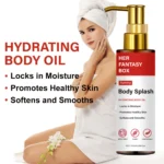 Hydrating Body Oil HER FANTASY BOX Yummy Body Splash - Non-Greasy Moisturizer with Turmeric & Jojoba for Soft Glowing Skin (120ml)