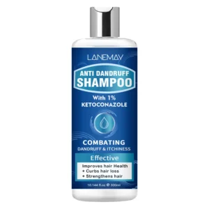 Ketoconazole Anti-Dandruff Shampoo for Itchy Scalp Relief & Hair Strengthening - LANEMAY 1% Ketoconazole Formula 300ml