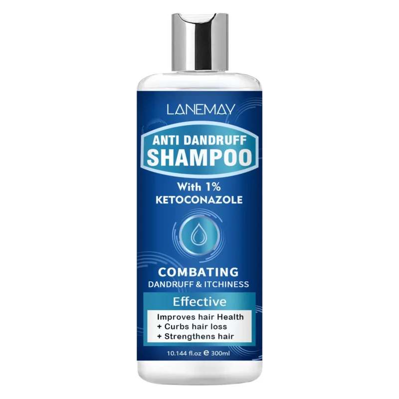 Ketoconazole Anti-Dandruff Shampoo for Itchy Scalp Relief & Hair Strengthening - LANEMAY 1% Ketoconazole Formula 300ml