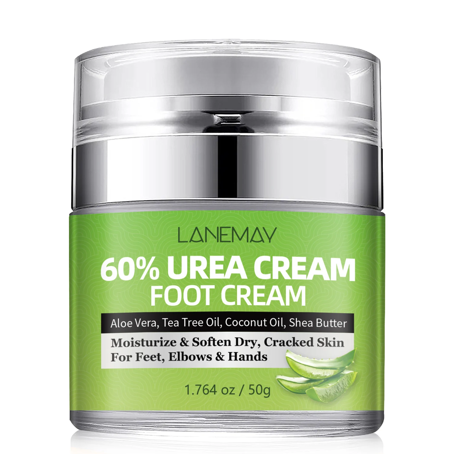 60% Urea Foot Cream Intensive Repair for Dry Cracked Heels - Moisturizing Callus Remover with Aloe Vera & Tea Tree Oil (50g)
