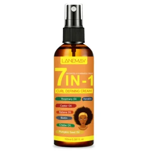 Curl Defining Cream LANEMAY 7-in-1 Hair Styling Treatment with Rosemary & Keratin for Frizz Control (100ml)