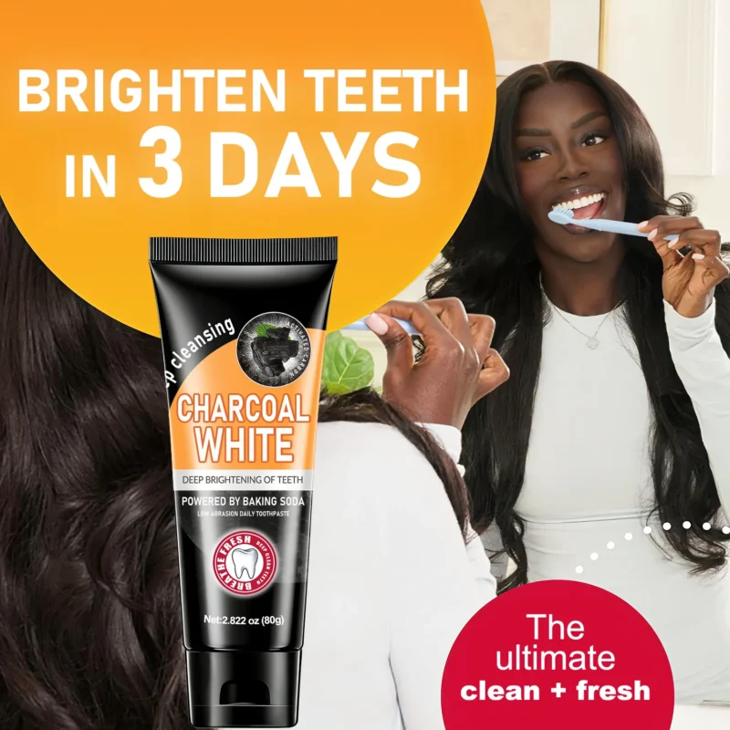 lanemay-activated-charcoal-baking-soda-toothpaste-whitening-spu1012708332515-1 Activated Charcoal Toothpaste with Baking Soda - Low Abrasion Teeth Whitening & Deep Clean - Fresh Peppermint Flavor (80g)