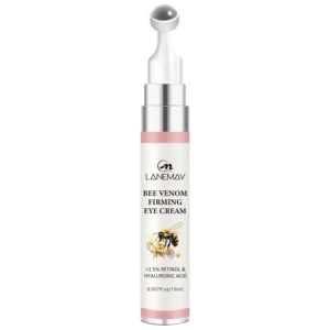 Bee Venom Eye Cream - LANEMAY Firming Serum with 2.5% Retinol & Hyaluronic Acid - Anti-Aging Under Eye Roller for Wrinkles & Hydration (15ml)