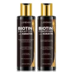 Biotin & Keratin Shampoo and Conditioner Set - LANEMAY Volumizing Hair Growth Treatment with DHT Blockers & Natural Oils (200ml x 2)