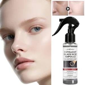 Black Rice Essence Spray LANEMAY Exfoliating Ampoule with Hyaluronic Acid & Centella for Skin Brightening & Hydration 100ml