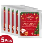 Foot Mask Christmas Edition 5 Pairs Exfoliating and Moisturizing Peel for Dry Cracked Feet