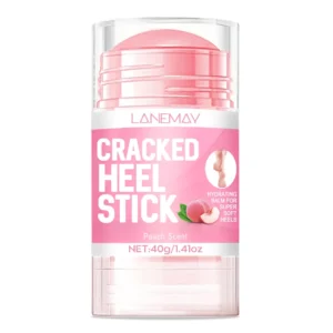 LANEMAY Cracked Heel Hydrating Stick - Peach Scented Foot Balm for Dry Cracked Feet, Elbows & Knees - Non-Greasy Moisturizing Repair (40g)