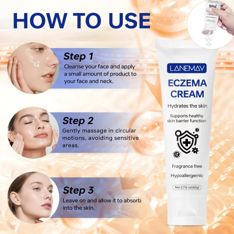 Eczema Relief Cream - LANEMAY Skin Barrier Repair Moisturizer with Salicylic Acid & Shea Butter - Fragrance Free & Hypoallergenic (60g)