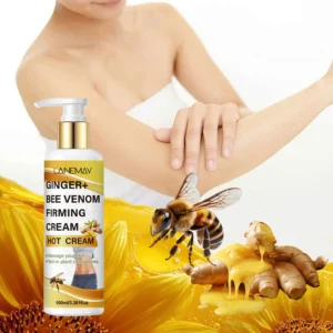 Ginger Bee Venom Firming Cream - Hot Massage Body Care for Skin Tightening & Workout Enhancement (100ml)