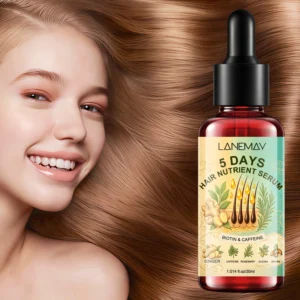 Ginger Hair Growth Serum for Strengthening & Nourishing LANEMAY 5-Day Biotin & Caffeine Hair Oil 30ml