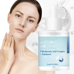 LANEMAY Hyaluronic Acid Sleeping Mask Serum with Panthenol - Deep Hydration Night Repair & Glow Booster (100ml)