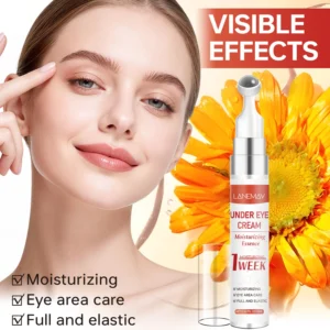 Eye Cream Moisturizing Essence for Under Eye Care - LANEMAY 15ml Repairing & Elasticizing Eye Serum with Roller Applicator