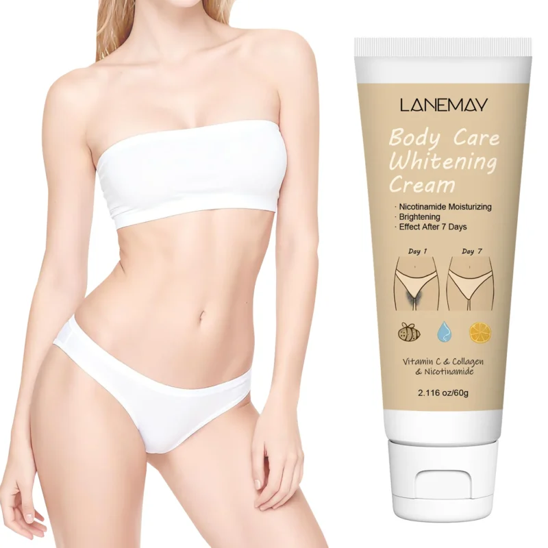 Niacinamide Body Whitening Cream - LANEMAY 60g Rapid Brightening Moisturizer with Vitamin C & Collagen for Underarms, Knees, Elbows & Sensitive Areas