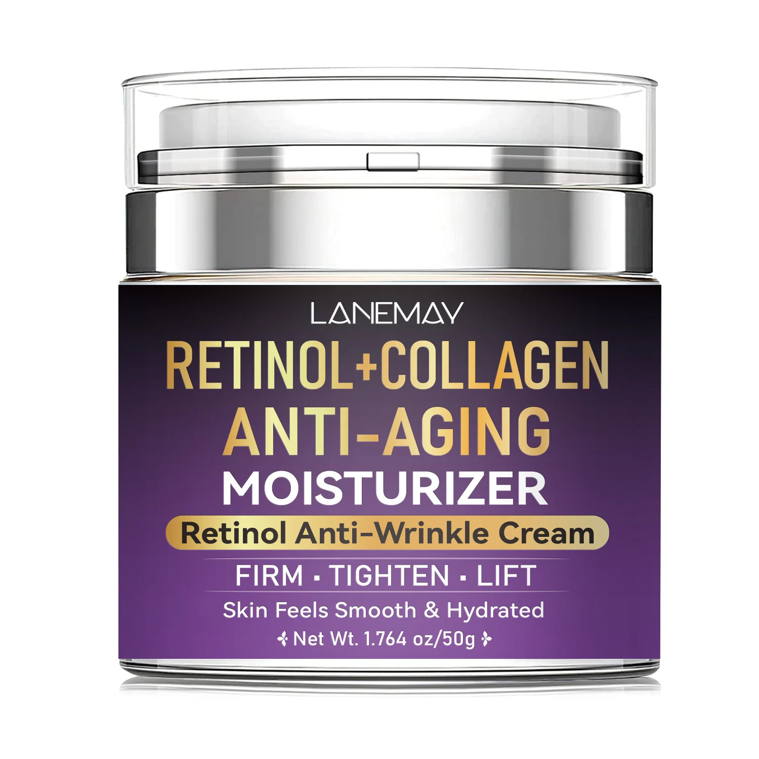 Retinol Anti-Aging Cream - LANEMAY Face Moisturizer with Collagen & Hyaluronic Acid for Firming & Lifting Skin (50g)