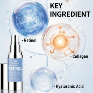 LANEMAY Retinol Eye Cream Anti-Aging Under Eye Treatment for Dark Circles & Fine Lines with Collagen & Hyaluronic Acid 30g