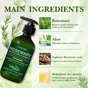 Rosemary Revitalizing Shampoo Scalp Care & Volumizing Formula with Aloe & Rice Protein 300ml