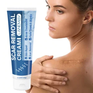 LANEMAY Scar Removal Cream & Stretch Mark Fader - Skin Repair Balm for Acne Scars, Burns & Surgery Marks with Shea Butter & Centella (60g)