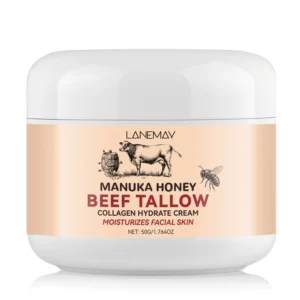 Manuka Honey Beef Tallow Cream with Collagen for Skin Firming and Deep Hydration - 50g