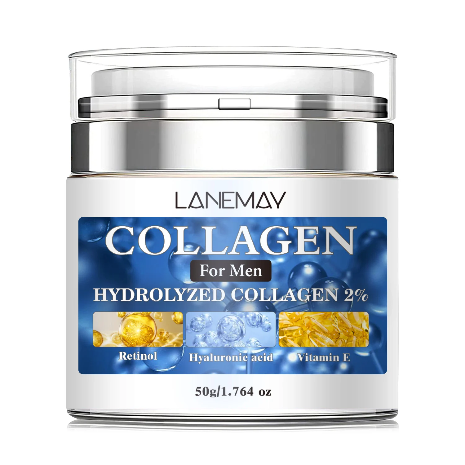 Men's Collagen Face Cream Moisturizing Anti-Aging with Retinol & Hyaluronic Acid 50g