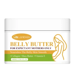 Belly Butter for Pregnancy Stretch Mark Prevention Cream with Collagen & Shea Butter - Relieves Itchy Skin, Nourishes Growing Bump, Non-Greasy Formula (100ml)