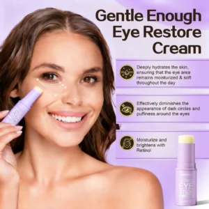 Retinol Eye Stick for Dark Circles and Puffiness - Caffeine & Peptide Brightening Under Eye Balm 9g