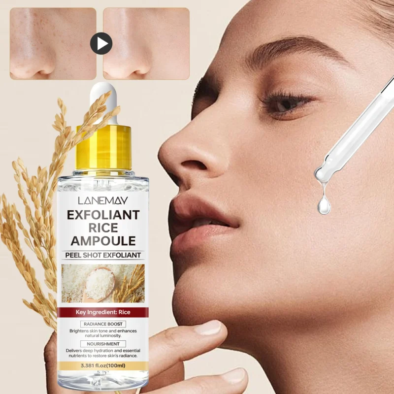 Rice Exfoliant Ampoule Serum Brightening & Deep Hydrating Peel Shot for Radiant Skin, 100ml