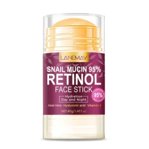 Snail Mucin Retinol Face Stick 95% Concentrated Multi-Balm for Anti-Aging, Fine Lines & Deep Hydration (40g)