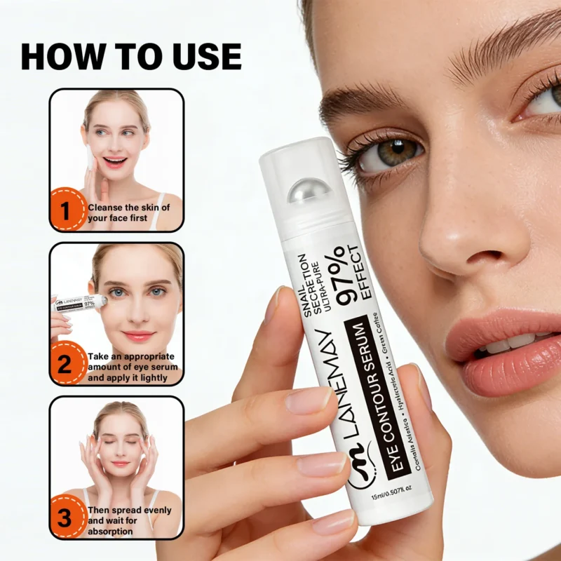 Snail Secretion Eye Serum for Dark Circles and Puffiness with Centella Asiatica & Hyaluronic Acid - 15ml