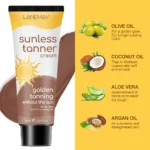 Sunless Tanner Cream Self Tanning Lotion for Golden Bronze Glow with Coconut & Argan Oil (80ml)