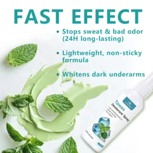Tawas Deodorant Spray 24H Antiperspirant & Odor Control with Peppermint 100ml