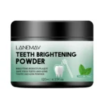 Teeth Brightening Powder Lanemay Xylitol Mint Purple Tooth Powder for Stain Removal and Fresh Breath (120ml)