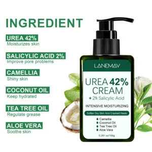 Urea Cream 42% with 2% Salicylic Acid for Cracked Heels and Intensive Moisturizing 150g