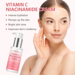 Vitamin C Niacinamide Face Cream LANEMAY Brightening Moisturizer for Radiant Skin 80ml
