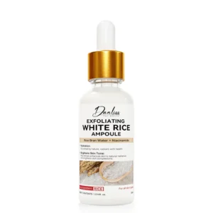 White Rice Exfoliating Ampoule Essence with Niacinamide for Skin Brightening & Gentle Peeling - 30ml